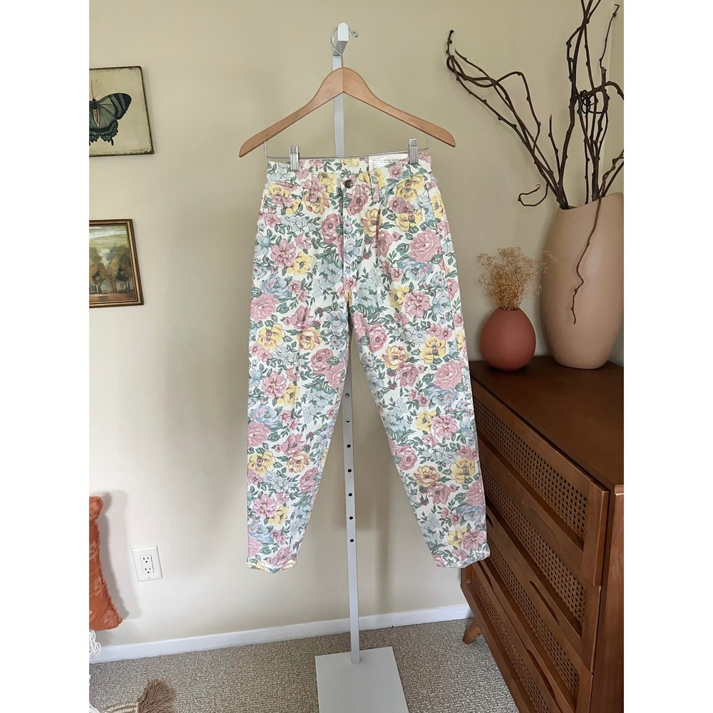 Vintage Deadstock Zena Floral‎ Denim Mom Jeans